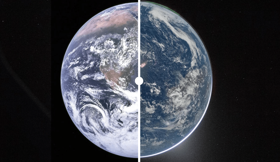 Earth photo 54 years later: compare Nasa's images